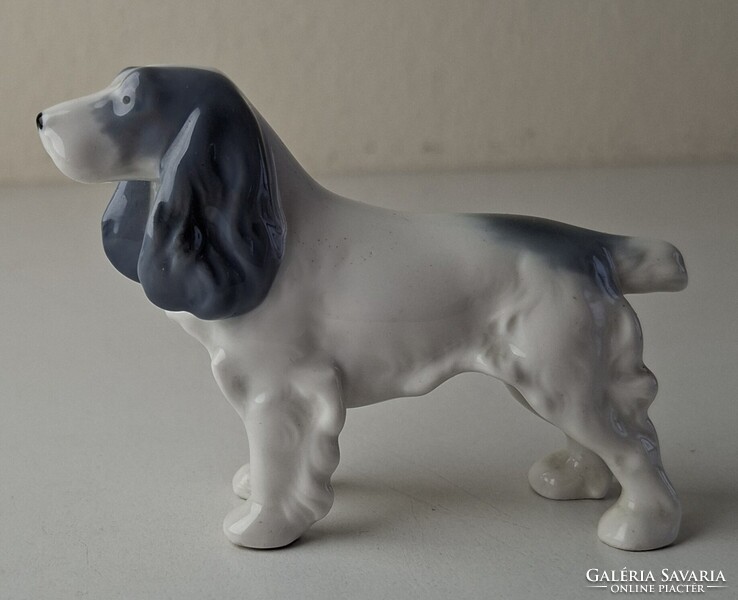 Vintage Metzler & Ortloff porcelán spániel kutya szobor