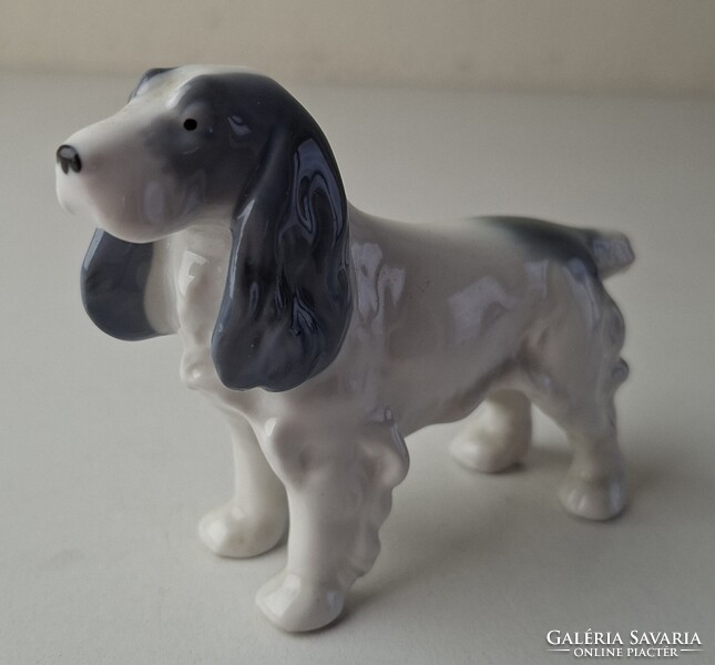 Vintage Metzler & Ortloff porcelán spániel kutya szobor