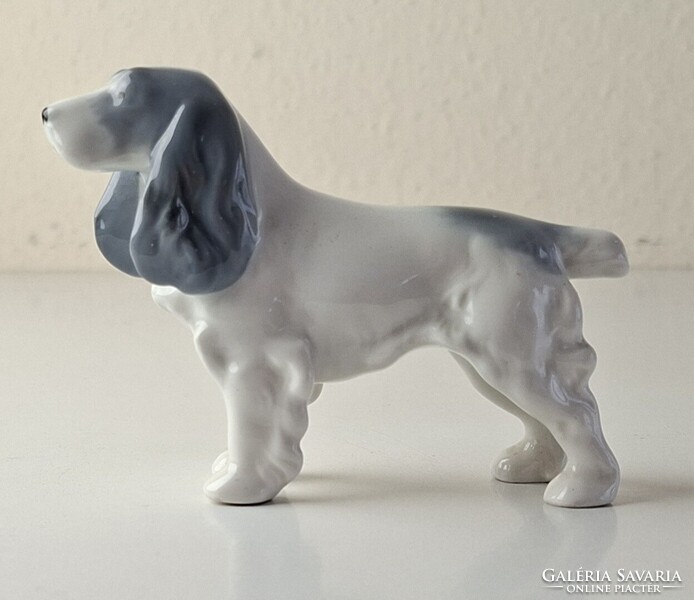 Vintage Metzler & Ortloff porcelán spániel kutya szobor