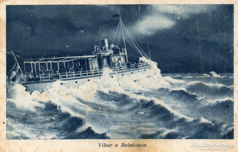 Képeslap: Hajók. Balaton.