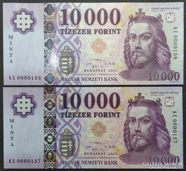 10000 forint 2023 MINTA sorszámkövető bankjegy pár (UNC)
