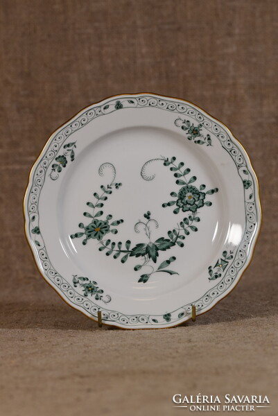 Meissen Porzellanteller Indian Green Blumen Handbemalt Blumen Goldrand Meißen Deutschland