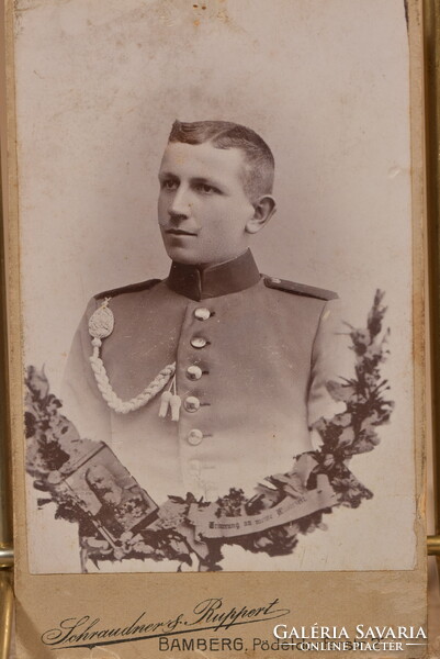 Régi kabinetfotó német katona Bamberg Németország 1900 1914