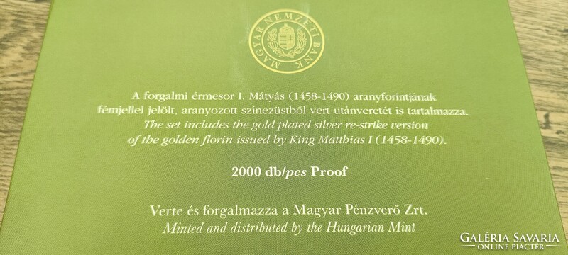 2026 Forgalmi érmesor + Mátyás király aranyforint utánzat, Ag.999 ezüst