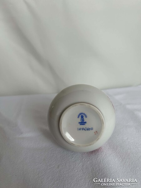 Herendi kézzel festett porcelán váza - Apponyi vörös mintás (7074/AP) - 20 cm - hibátlan