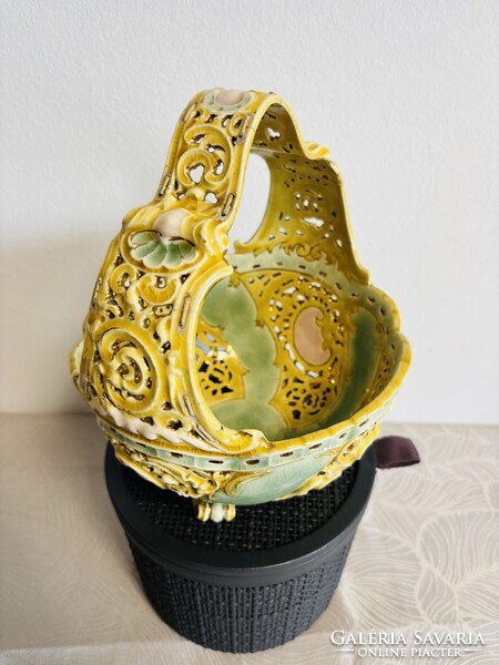 Zsolnay pierced basket around 1890
