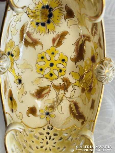 Zsolnay családjeles áttört jardiniere 1880 körül