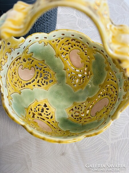 Zsolnay pierced basket around 1890