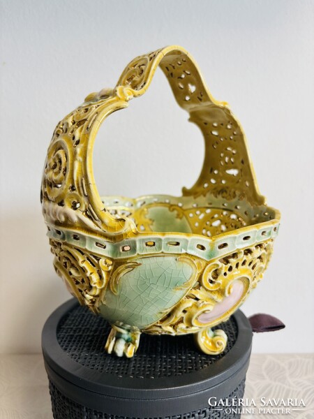 Zsolnay pierced basket around 1890