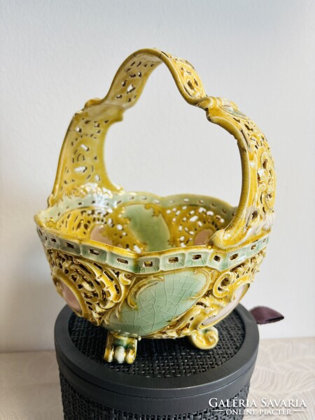 Zsolnay pierced basket around 1890