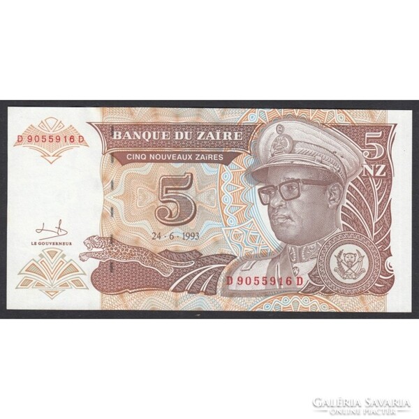 Zaire,5 zaires 1993 UNC