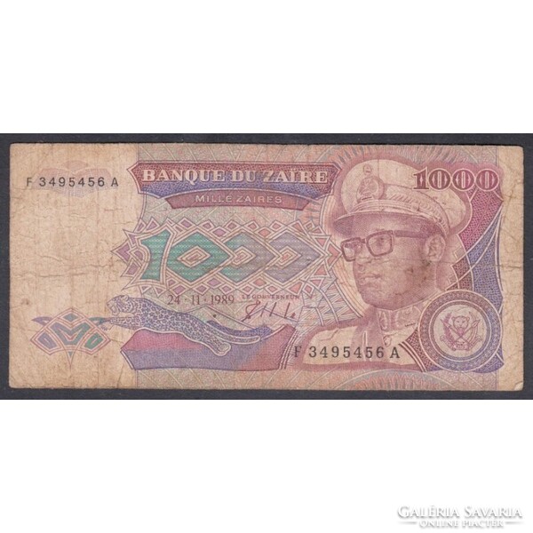 Zaire,1000 zaires 1989 F