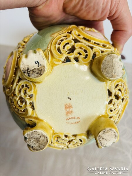 Zsolnay pierced basket around 1890