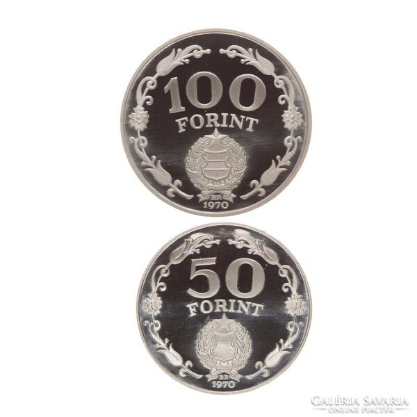 Magyarország,50-100 forint 1970 PP - Felszabadulás 25. évfordulójára aUNC+ ezüst 38g640