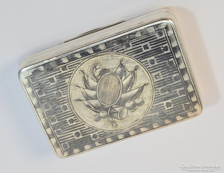 19th Century Russian Imperial Niello Silver Cigarette Case / Tobacco Container - 1824!!