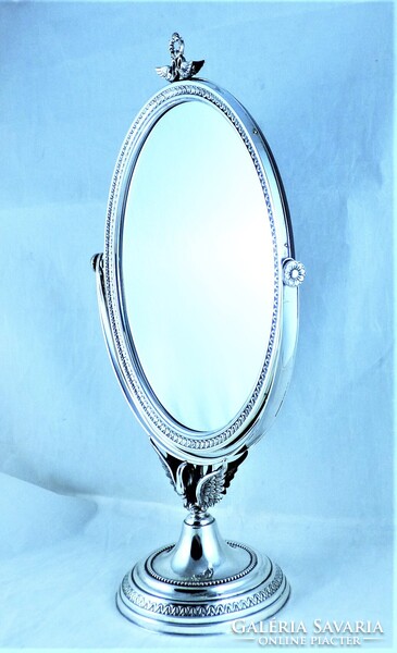 POMPÁS, ANTIK EZÜST ASZTALI TÜKÖR, NÉMET, CA. 1920!!