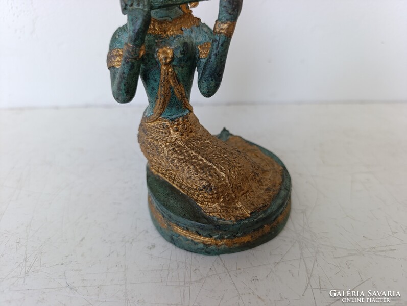 Antik buddhista bronz szobor szertartás hangszer jelenet buddha Thaiföld 691 7117