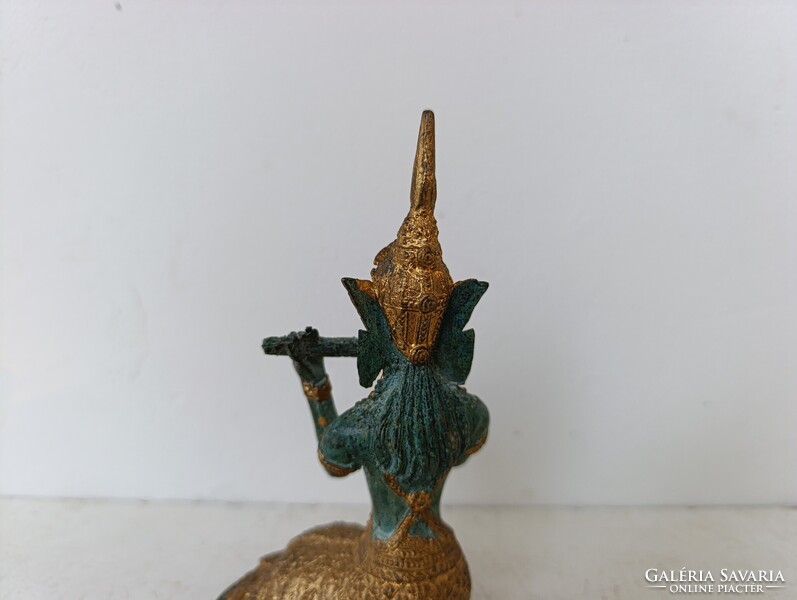 Antik buddhista bronz szobor szertartás hangszer jelenet buddha Thaiföld 691 7117