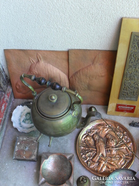 Iparművész vörösréz bronz réz szobor, dombormű,falikép,hamuzó ,doboz ,sütőforma stb.