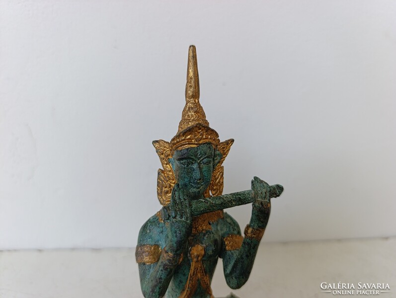 Antik buddhista bronz szobor szertartás hangszer jelenet buddha Thaiföld 691 7117