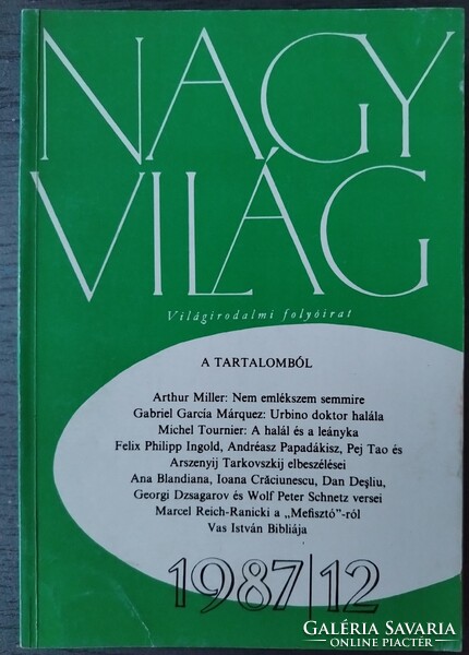 Nagyvilág világirodalmi folyóirat, 1987 6 db
