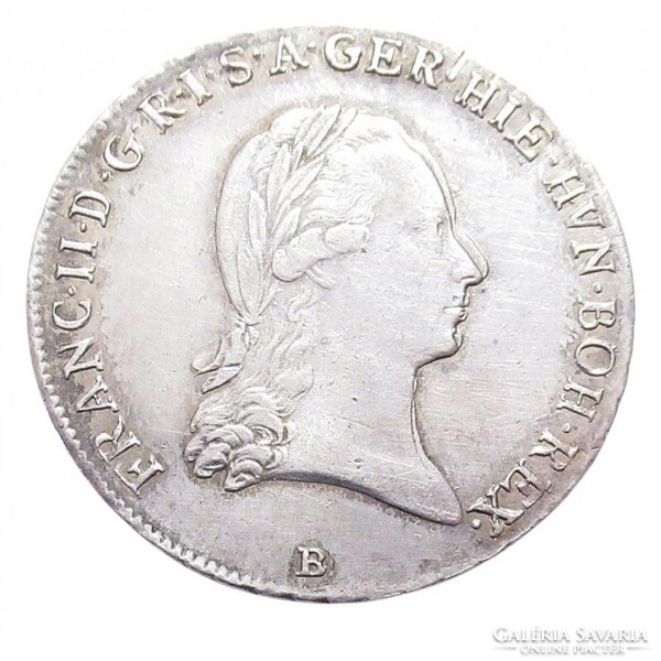 Magyarország,I. Ferenc 1/4 koronatallér 1797 B - VERDEHIBÁS Duplaveret EF+ ezüst 7.36g873