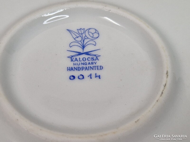 Kalocsai nagy méretű kézzel festett porcelán virág mintás tál vagy fali dísz hibátlan állapot 29 cm.