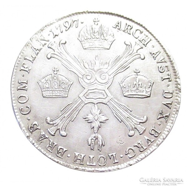 Magyarország,I. Ferenc 1/4 koronatallér 1797 B - VERDEHIBÁS Duplaveret EF+ ezüst 7.36g873