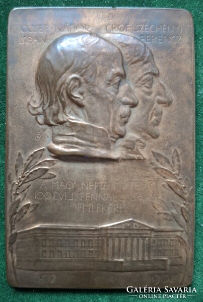 Beck Ö. Fülöp: A Magy. Nemz. Múzeum 100 éves fennálásának emlékére, 1802-1902, plakett