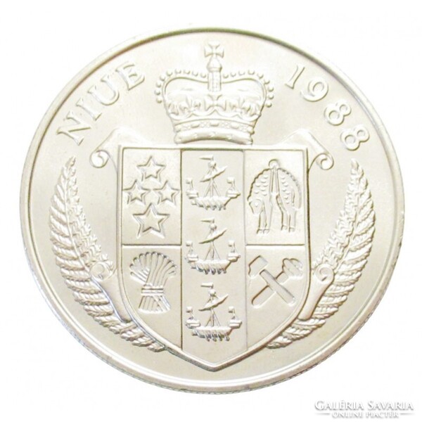 Niue,5 dollars 1988 - Franz Beckenbauer focista aUNC+ nikkel