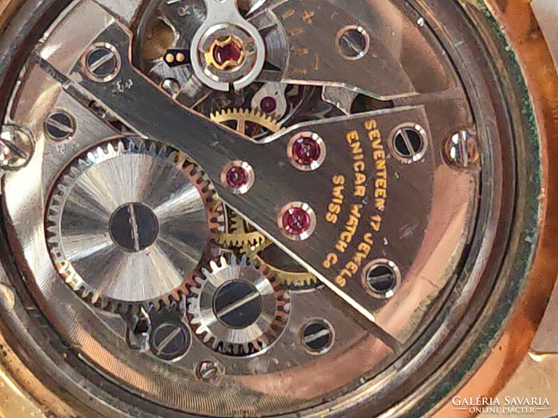 Enicar Ultrasonic 17 Jewels Incabloc dátumos vintage svájci karóra