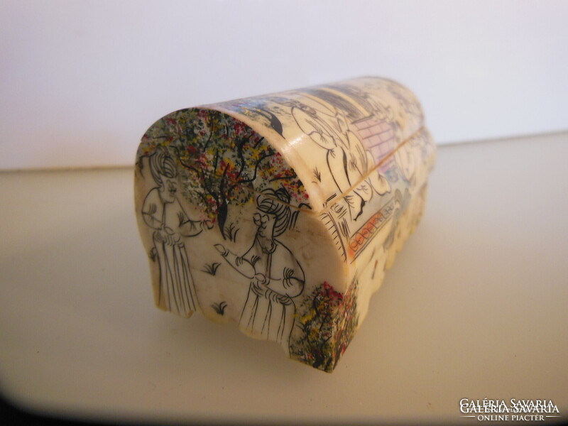 ÉKSZERTARTÓ - CSONT - KÉZIMUNKA  - 9 x 4,5 x 4,5 cm - HIBÁTLAN