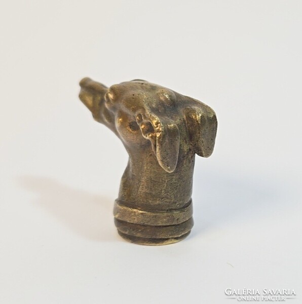 Antique/old bronze-copper greyhound head / small sculpture