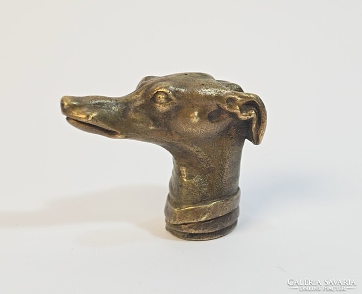 Antique/old bronze-copper greyhound head / small sculpture