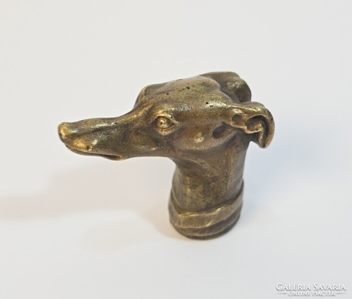 Antique/old bronze-copper greyhound head / small sculpture