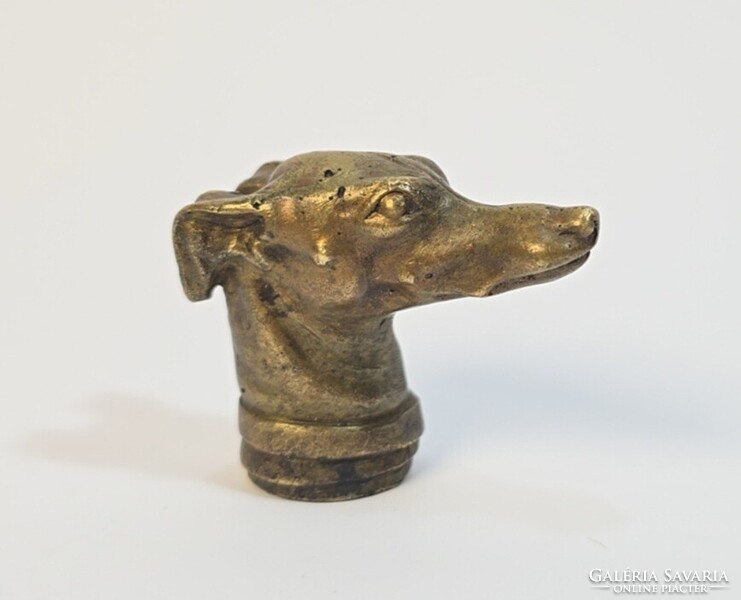 Antique/old bronze-copper greyhound head / small sculpture