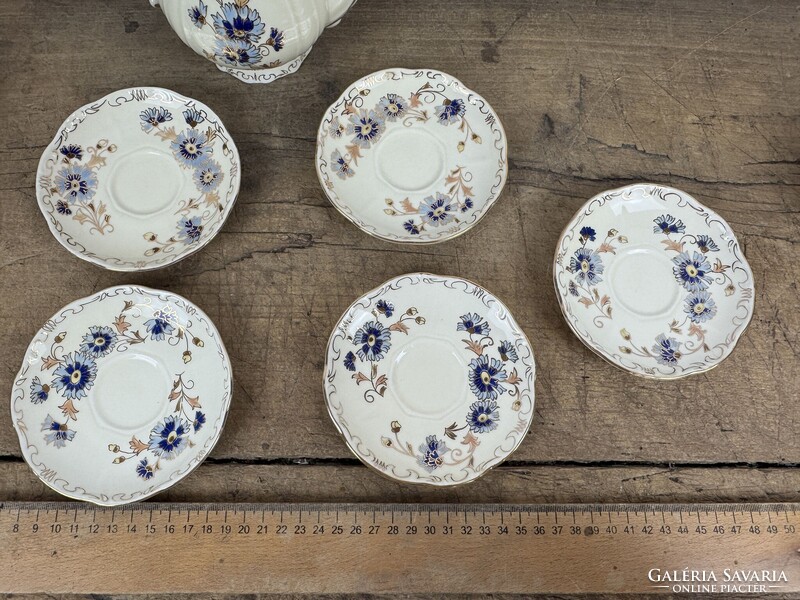 -AX678- Zsolnay búzavirág mintás porcelán teáskészlet kávéskészlet mokkáskészlet kancsó csésze szett