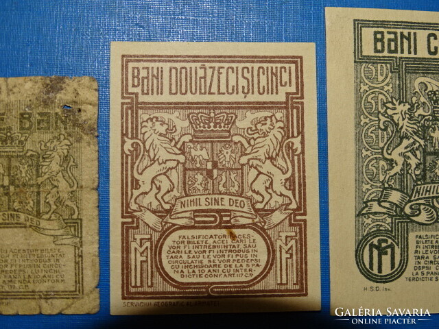 ROMÁNIA 10 + 25 + 50 BANI 1917 UNC -K IS !! RITKA !!! RRR !!!