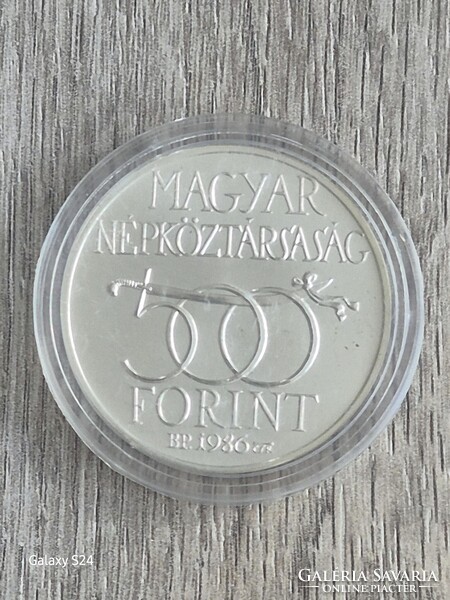 1986-os „Budavár visszavétele” 500 forintos ezüst emlékérme