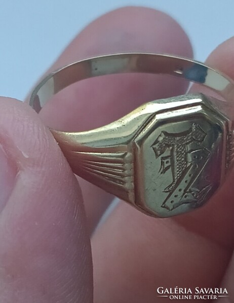 14 kar 2,55 gr 61 méret csodás arany pecsét gyűrű