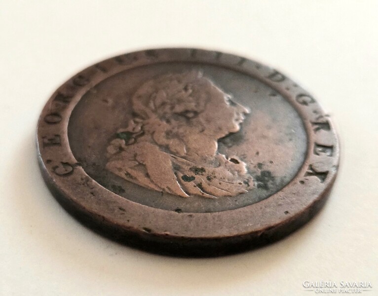 Ritka! Britannia III. György 1 Penny 1797.