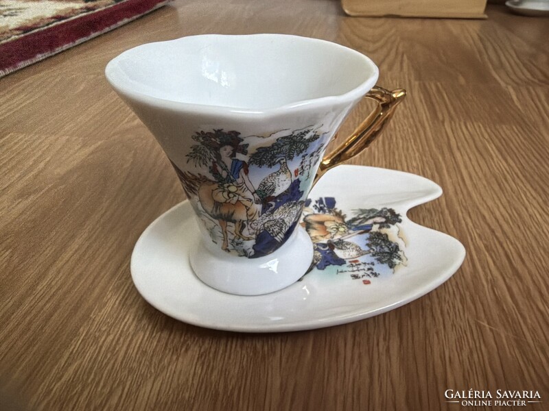 Beautiful collection of coffee cups with plate.