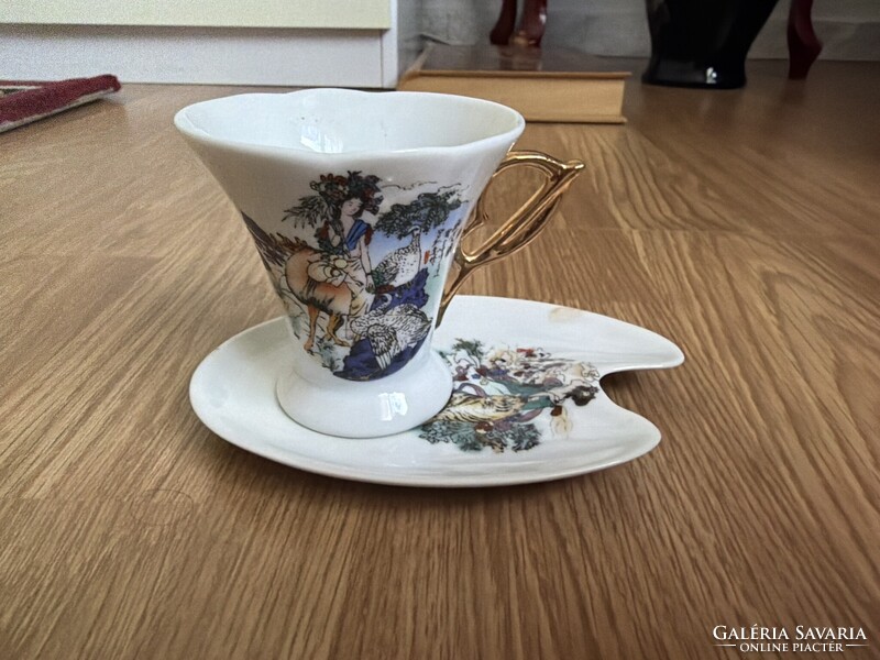 Beautiful collection of coffee cups with plate.