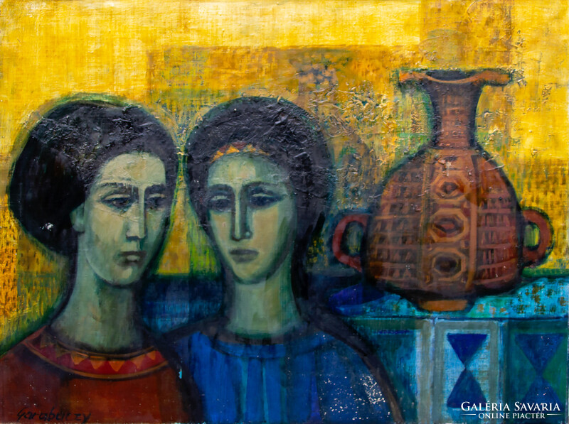 Garabuczy Ágnes: Nővérek;  olaj;  60X80 cm
