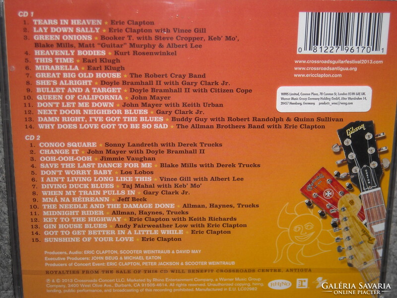 Eric Clapton guitar festival CROSSROADS New York april 12&13 2013 2cd CD ÚJ gyári bontatlan