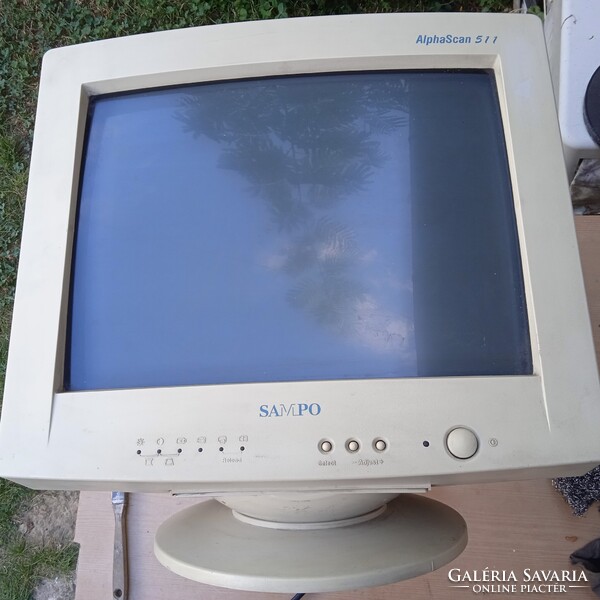 14” SAMPO AlphaScan 511 Monitor CRT For Retro játékokhoz , használt , jó állapotú .