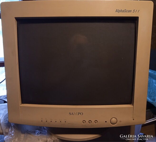 14” SAMPO AlphaScan 511 Monitor CRT For Retro játékokhoz , használt , jó állapotú .