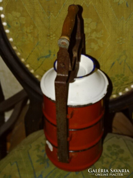 OLD ENAMEL FOOD CONTAINER, ETHORDO !!!! WM (WEISS MANFRÉD) CSEPEL