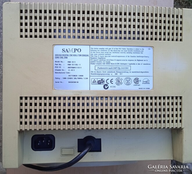 14” SAMPO AlphaScan 511 Monitor CRT For Retro játékokhoz , használt , jó állapotú .