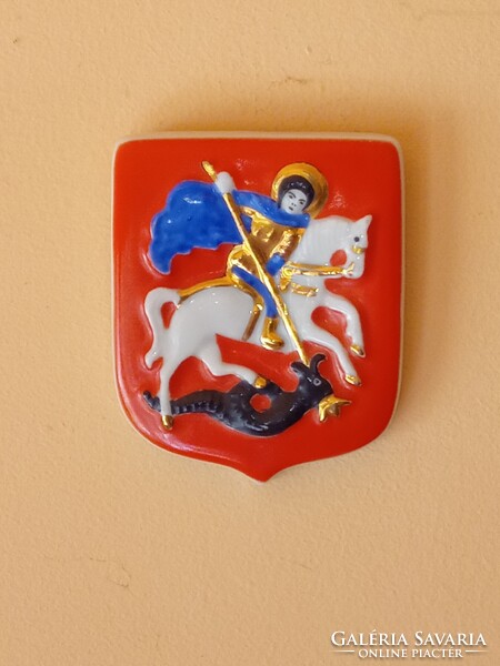 Sárkányölő Szent György - orosz Dimitrovszkij Verbilki porcelán falidísz